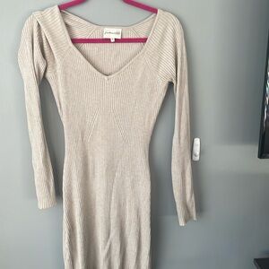 Freshman 1996 size small cream tight fitted dress